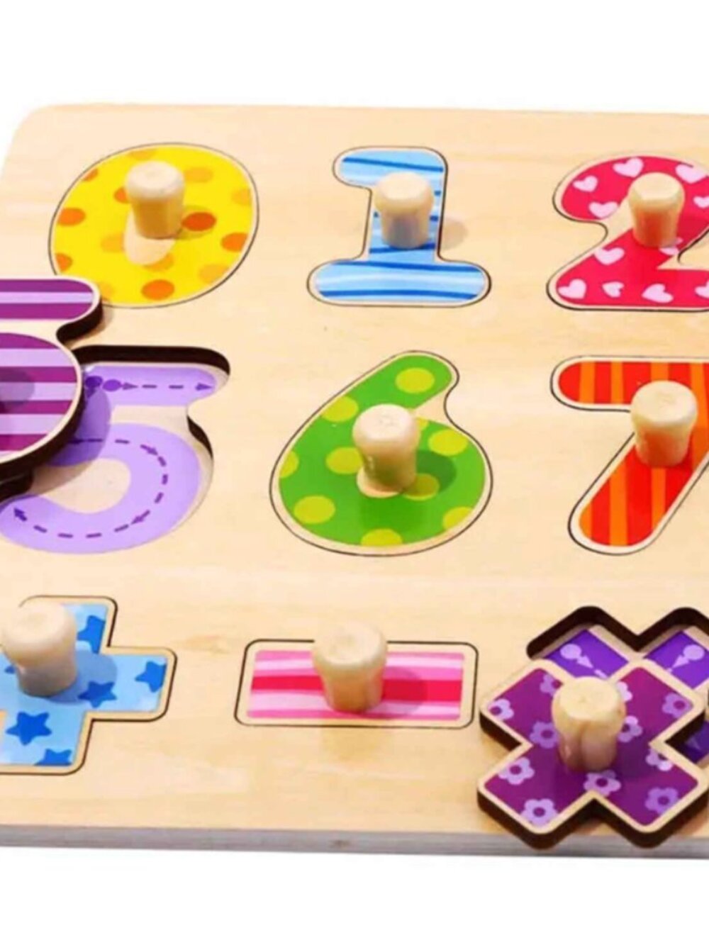Montessori Wooden Number Puzzle, Toddler Math Matching Learning Toy - Picture 5 of 9